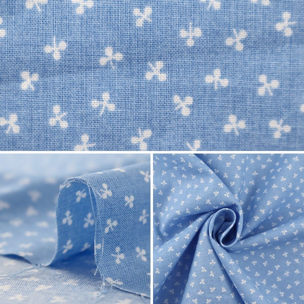 【数量5から】 生地 『抗ウイルス機能繊維CLEANSE® (クレンゼ®) スケア クローバー柄 ライトブルー ZES10313-F』