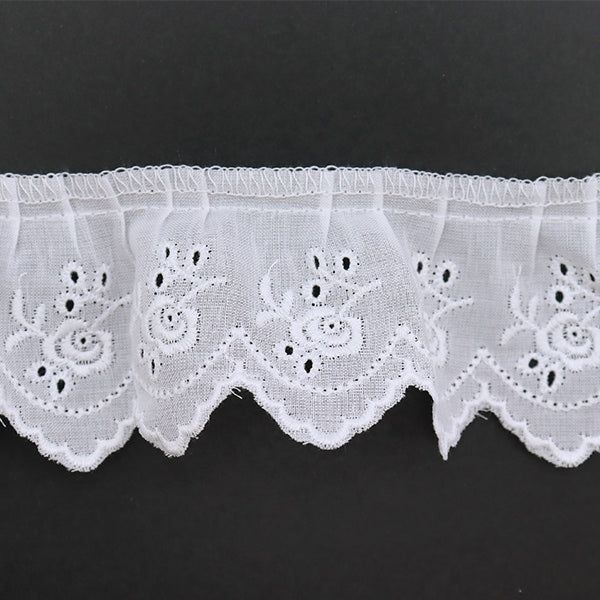 【数量5から】 レース 『綿フリル 1番色 1041F-1』