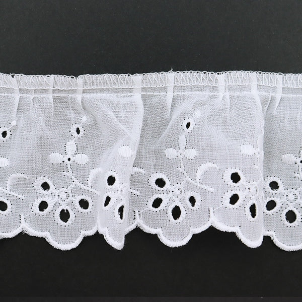 【数量5から】 レース 『綿フリル 1番色 1200F-1』