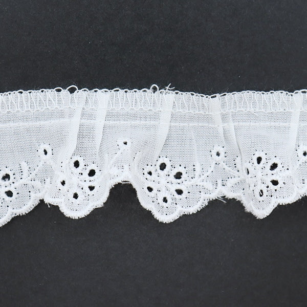 【数量5から】 レース 『綿フリル 幅約3cm 2番色 5150F-2』