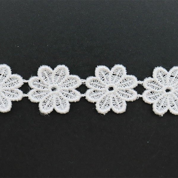 【数量5から】 レース 『ケミカルモチーフ 1番色 白 10215-1』