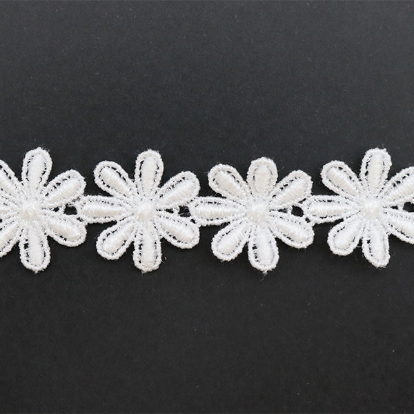 【数量5から】 レース 『ケミカルモチーフ 1番色 白 10210-1』