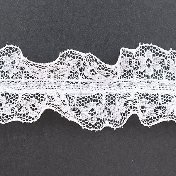 【数量5から】 レース 『ラッセルフリルレース 1番色 白 12432-01』