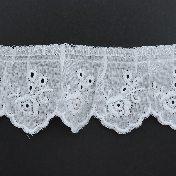 【数量5から】 レース 『綿フリル 1番色 白 7914F-1』