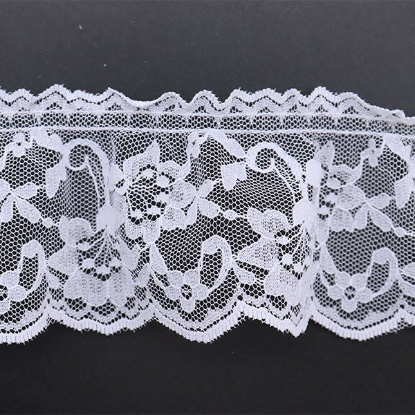 【数量5から】 レース 『ラッセルフリル 1番色 白 YD34532』
