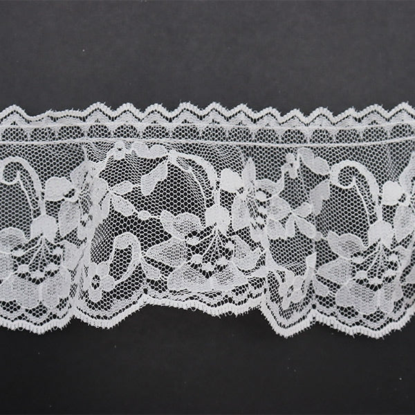 【数量5から】 レース 『ラッセルフリル 2番色 オフホワイト YD34532』