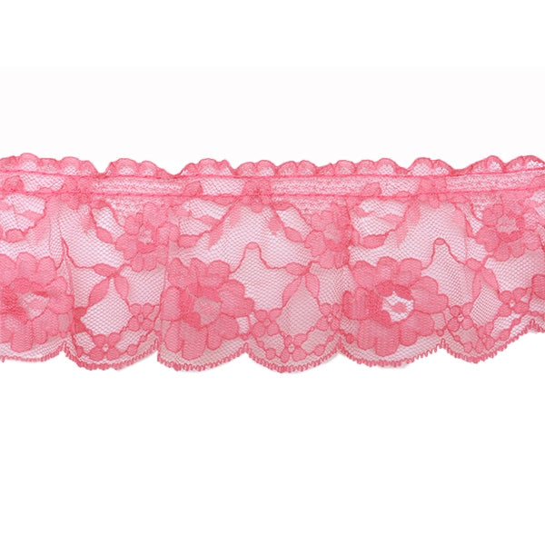 【数量5から】 レース 『ラッセルフリル 3番色 ピンク YD26672』