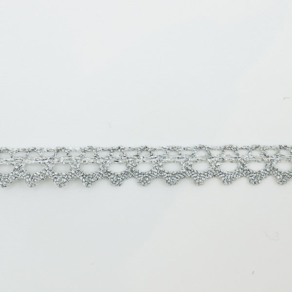 【数量5から】 レースリボンテープ 『ラメトーション シルバー 2104S』