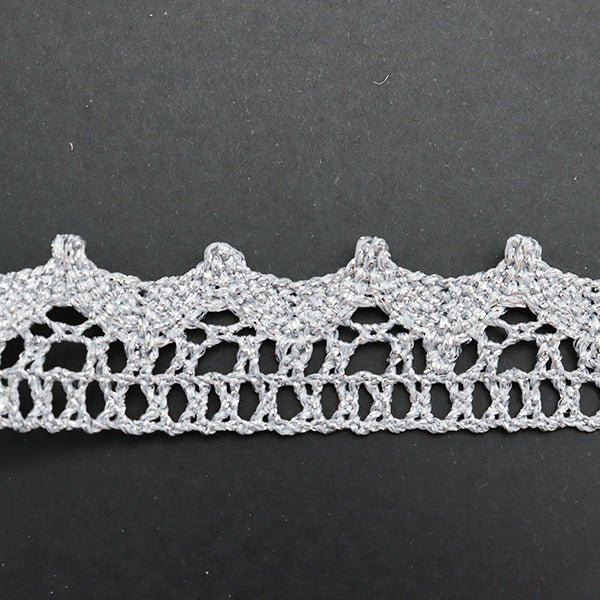 【数量5から】 レースリボンテープ 『ラメトーション シルバー 2477S』