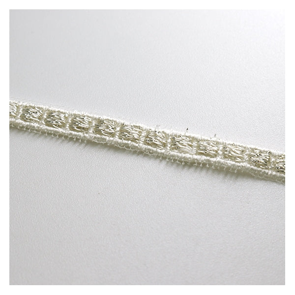【数量5から】 レースリボンテープ 『メタリックチュールレース 62431K 00番色』 MOKUBA 木馬