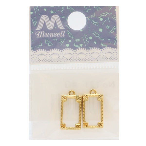 レジンパーツ 『レジン枠 スクエア ゴールド 2個入り No.121』