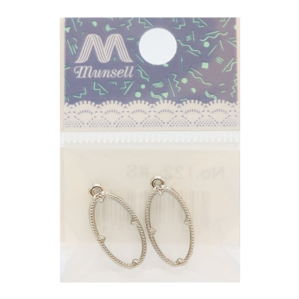 レジンパーツ 『レジン枠 オーバル シルバー 2個入り No.122』