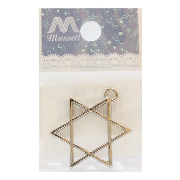 レジンパーツ 『レジン空枠 六角星 銀 514-S』