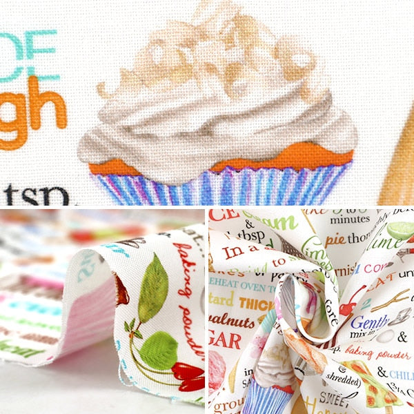 【数量5から】 生地 『インクジェットプリント スイーツ 19823-287』 USAコットン