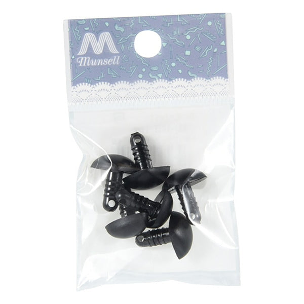 قطع أشغال يدوية "أنف الدب أسود 1.5 سم 6 قطع B1-CH-a51"