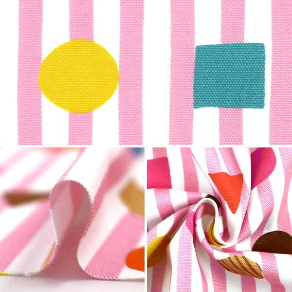 【数量5から】 生地 『抗菌・防臭加工オックス 図形柄 ピンク SK20-CTSST-A』