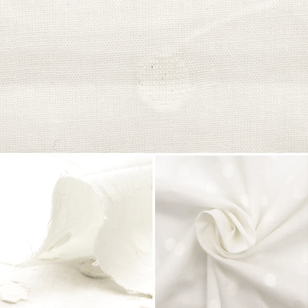 【数量5から】 生地 『60カットボイル(ドット大) オフホワイト IA-CUTVL-OW』