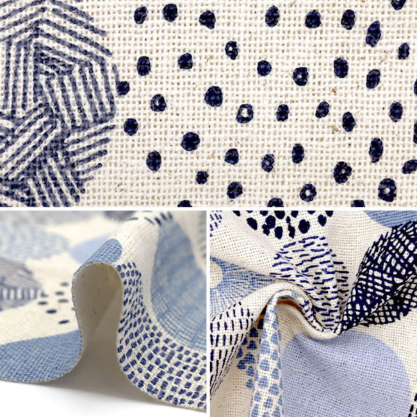 【数量5から】 生地 『ホップサック ラウンド柄 18KEC-229A』