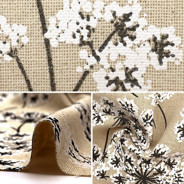 【数量5から】 生地 『ホップサック フラワー柄 20KEC-337』