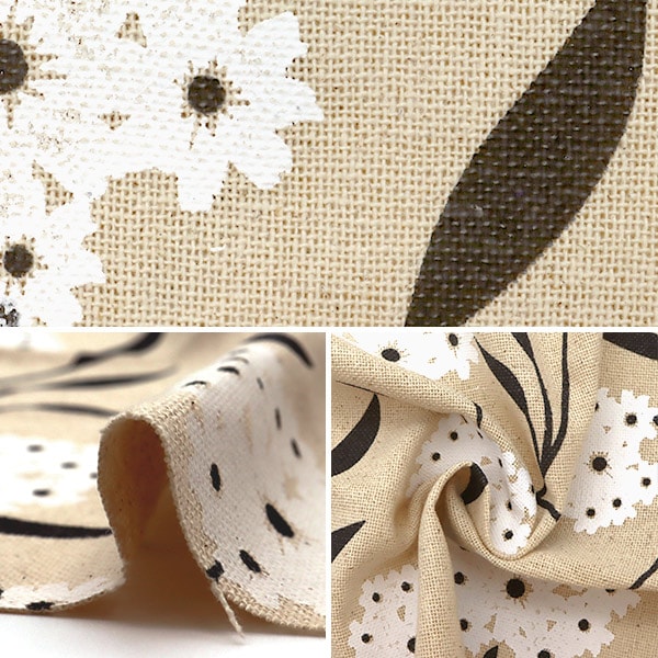 【数量5から】 生地 『ホップサック 白い花柄 20KEC-365』