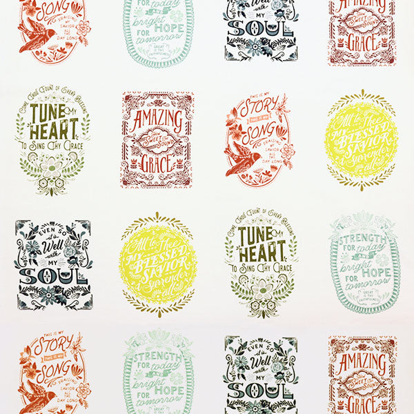 Fabric "MODA print Sheeting Cut Cloth SONGBOOK about 110 × 58cm Multi 45521-11 ”