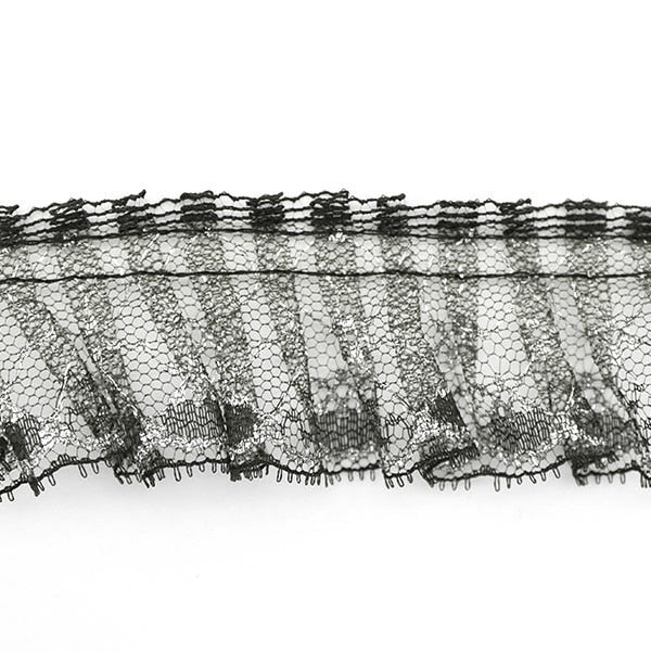 【数量5から】 フリルリボンテープ 『ラッセルフリル 03S番色 黒 YD03415』