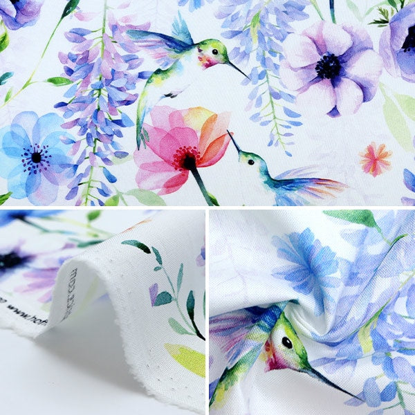 【数量5から】 生地 『インクジェットプリント ハチドリ S4812-295』