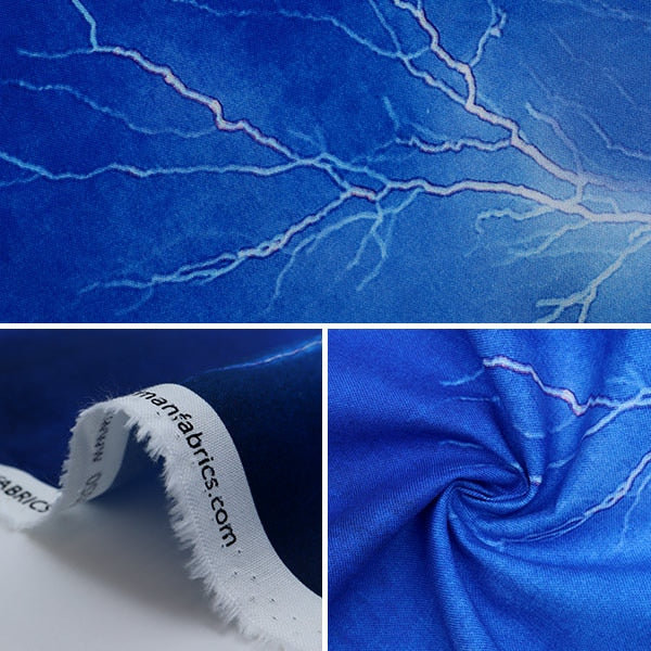 Tissu "Impression à jet d'encre Tissu coupé Environ 110 cm x 110 cm Lightning T4910-18"