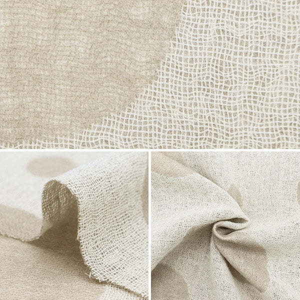 【数量5から】 生地 『ウールJQ水玉 34732-1 ナチュラル×オフホワイト』