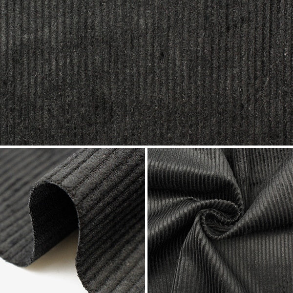 【数量5から】 生地 『8Wコーデュロイ ソフト加工 ジェットブラック COR8W-12』