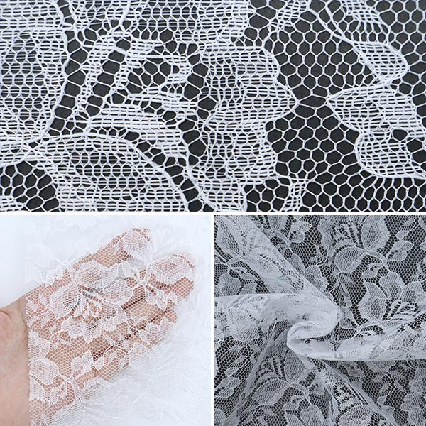 【数量5から】 生地 『ラッセルレース 白 12887-1』