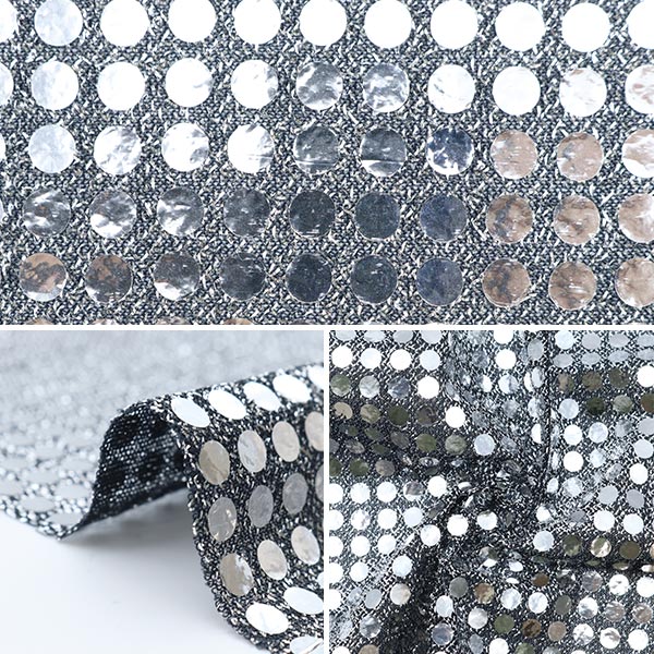 【数量5から】 生地 『メルヘン 黒×銀 160215-12』