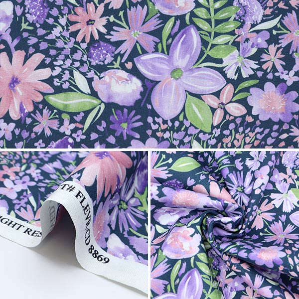 【数量5から】 生地 『USAコットン リトル・ビット・オブ・マジック 花柄 FLEUR-CD8869』