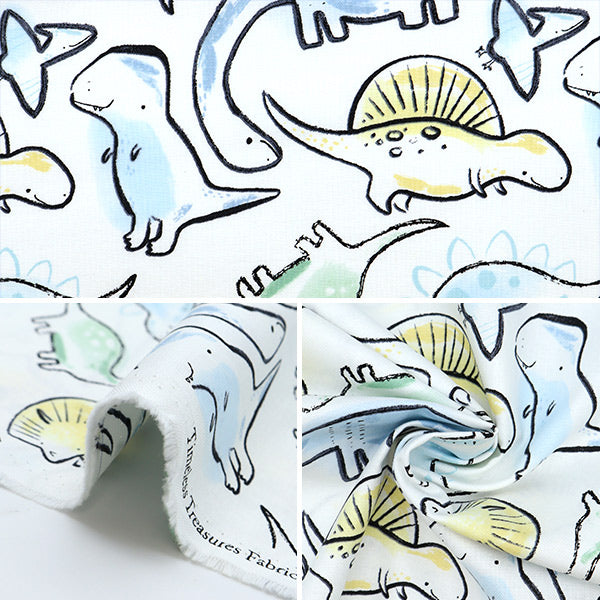 【数量5から】 生地 『USAコットン ディノ・ロア 恐竜柄 FUN-C8940』
