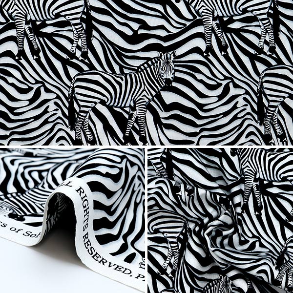 【数量5から】 生地 『USAコットン ワイルド・カモ シマウマ柄 WILD-C8909』