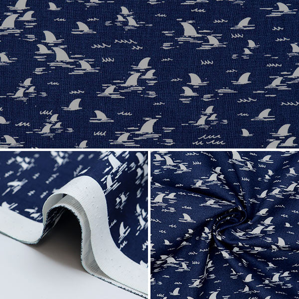 【数量5から】 生地 『USAコットン ウォーク・ザ・プランク! サメ柄 FUN-C8929』