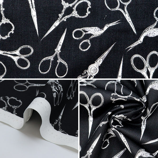 【数量5から】 生地 『USAコットン ソー・フローラル ハサミ柄 GAIL-C8804』