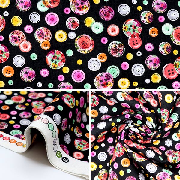 【数量5から】 生地 『USAコットン ソー・フローラル ボタン柄 GAIL-C8936』
