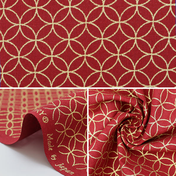 【数量5から】 生地 『シーチング 和柄ラメ 七宝 白色 88337-3-1』