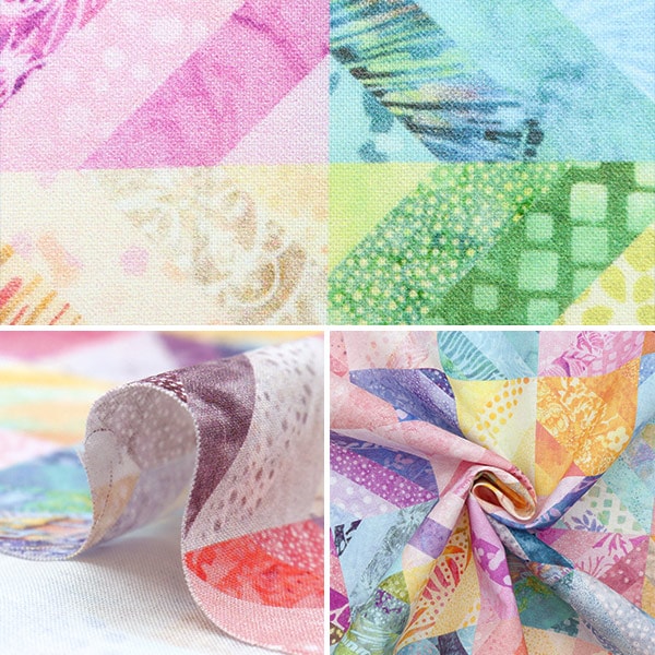 【数量5から】 生地 『USAコットン ホフマン・ウェーブ パステル T4887-135』