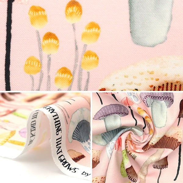 【数量5から】 生地 『USAコットン メロウ・マッシュルーム DDC9768-PEACD』