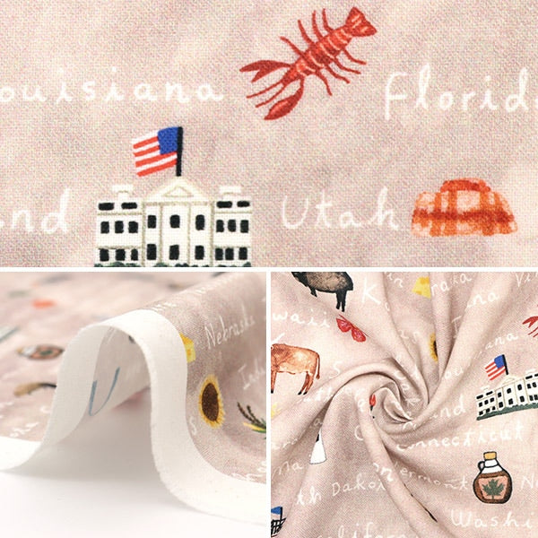 【数量5から】 生地 『USAコットン クロス・カントリー DDC9806-TANXD』