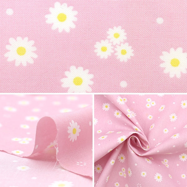 【数量5から】 生地 『抗菌防臭シーチング petit デイジー ネイビー PTC1121-2-C』