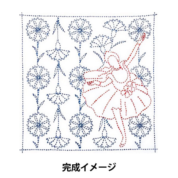 Embroidery kit "Hand-sewn flower Fukin kit SASHIKO WORLD FRANCE Odoriko and Yagi Kikiku KSW-018" TULIP Tulip