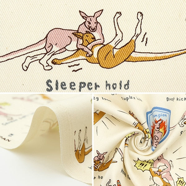 【数量5から】 生地 『ツイル カンガループロレス ホワイト KTS6806-A』 COTTON KOBAYASHI コットンこばやし 小林繊維