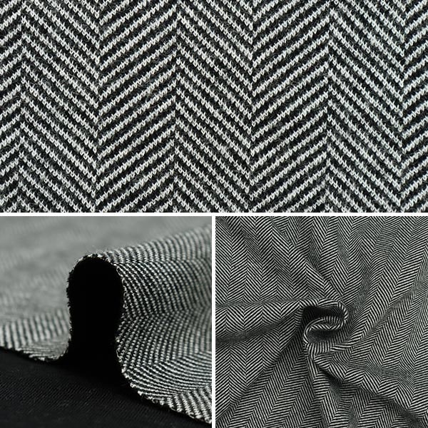 【数量5から】 生地 『ニット ヘリンボーンジャガード モノトーン HTH31303』