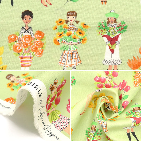 【数量5から】 生地 『USAコットン フライデー・フローラルズ AK004-XGREEN』