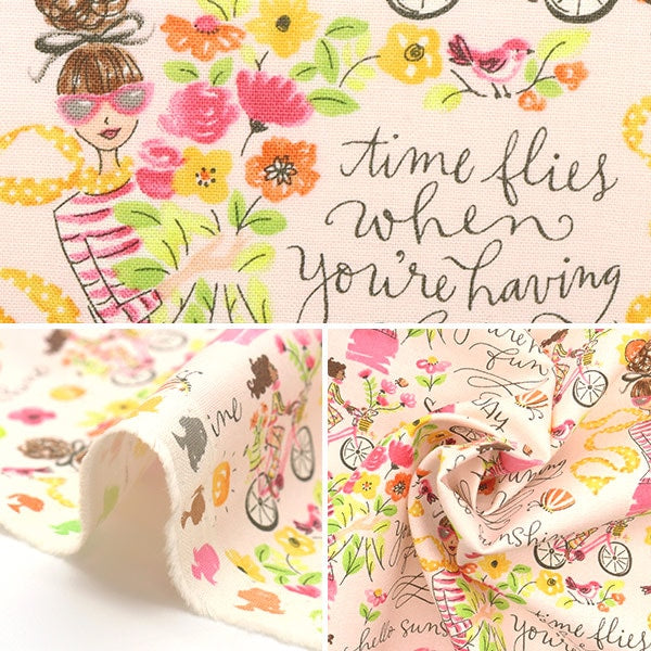 【数量5から】 生地 『USAコットン シーズ・ザ・デイ AK009-XPINK』