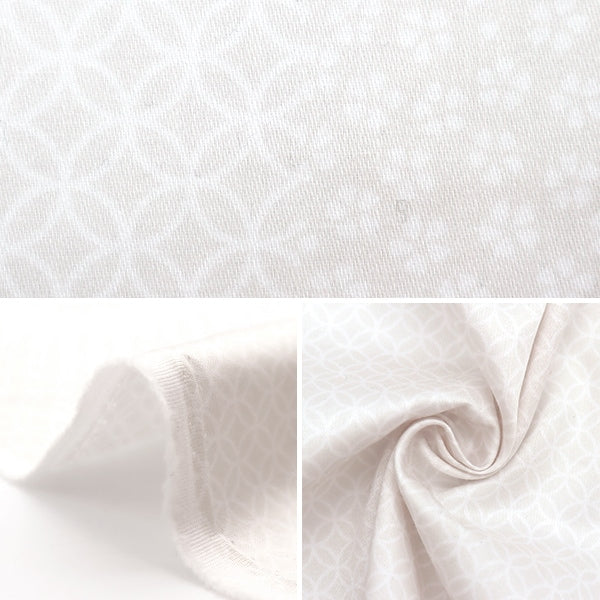 【数量5から】 生地 『綿サテン にほんの模様 七宝・桜 ライトブルー SHI-SAK-C』