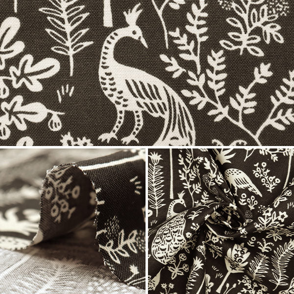 【数量5から】 生地 『USAコットン マナジャリシルエット ブラック RP708-BK1』